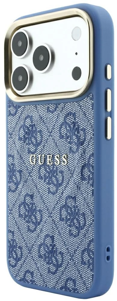 Guess Embossed 4G Classic MagSafe dėklas skirtas iPhone 18 Pro Max / iPhone 17 Pro Max mėlynas