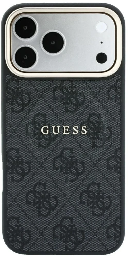 Guess Embossed 4G Classic MagSafe dėklas skirtas iPhone 18 Pro / iPhone 17 Pro juodas