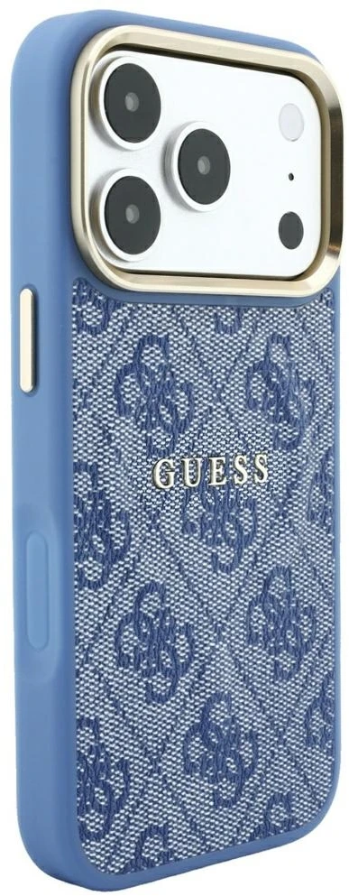 Guess Embossed 4G Classic MagSafe dėklas skirtas iPhone 18 Pro Max / iPhone 17 Pro Max mėlynas