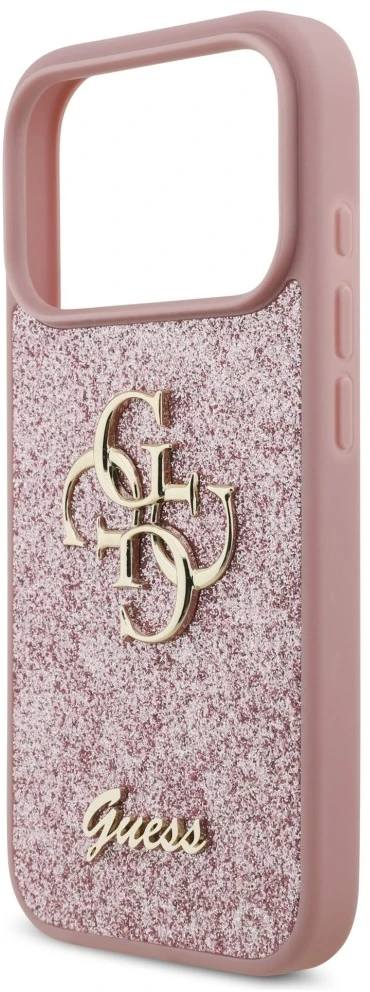 Dėklas Guess Fixed Glitter Big 4G Case for iPhone 17 Pro / 18 Pro - Rožinė