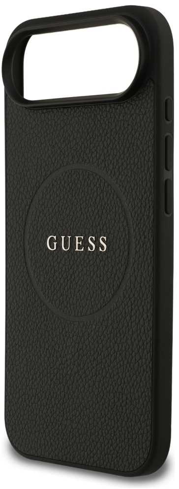 „Guess“ grūdėto žiedo formos „MagSafe“ dėklas, skirtas „iPhone 17 Air“ – juodas