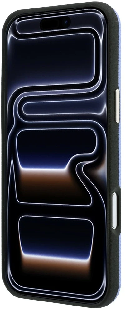 Guess Grained Round Strass Logo MagSafe dėklas, skirtas iPhone 18 Pro Max / 17 Pro Max, mėlynas