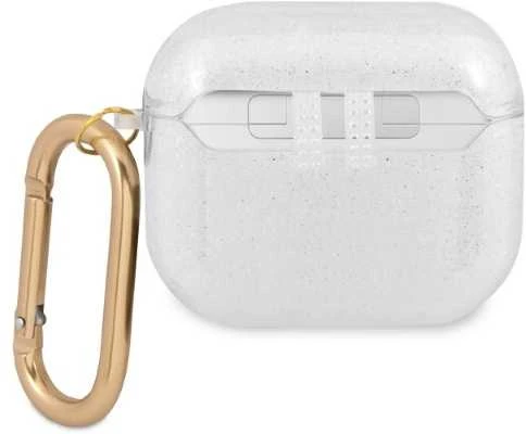 Guess GUA3UCG4GT AirPods 3 dėklas permatoma blizgi kolekcija