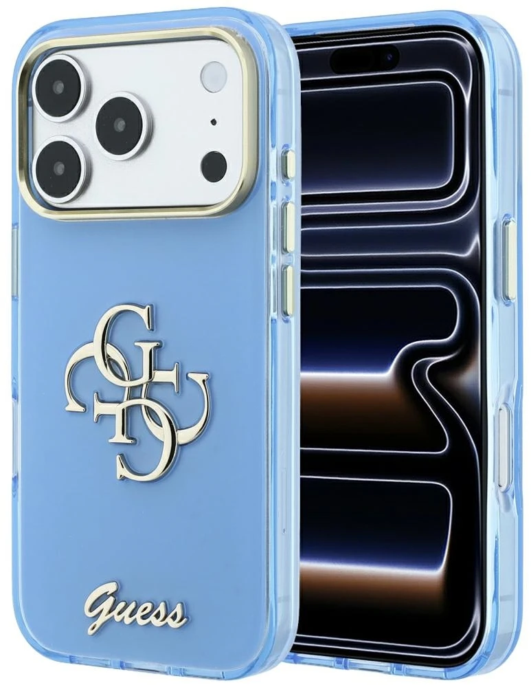 Dėklas Guess IML 4G Script Metal Case for iPhone 18 Pro Max / 17 Pro Max - Light Mėlyna