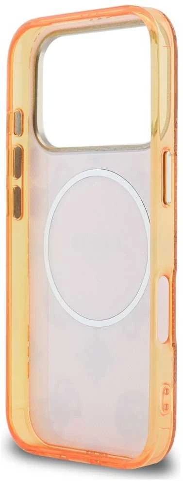 „Guess IML Peony Dot MagSafe“ dėklas, skirtas iPhone 17 Pro – oranžinis