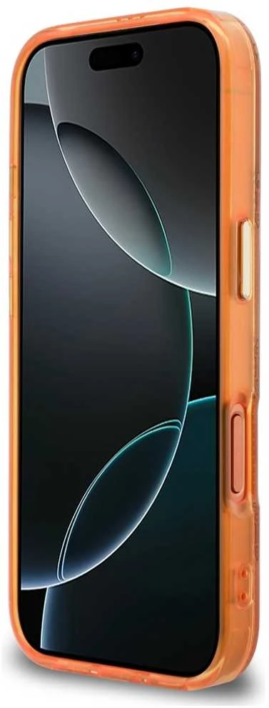 „Guess IML Peony Dot MagSafe“ dėklas, skirtas iPhone 17 Pro – oranžinis