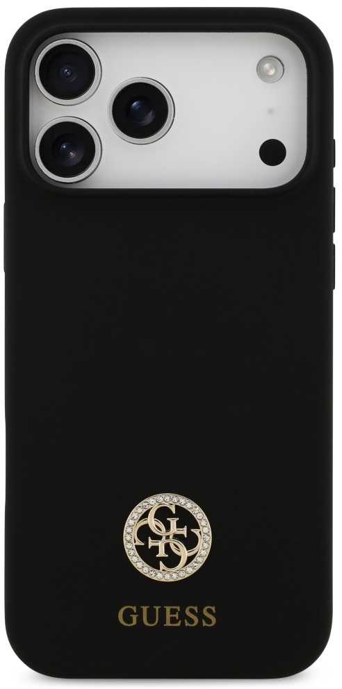 Guess Metal Outline MagSafe dėklas skirtas Apple iPhone 17 Pro Max sidabro spalvos