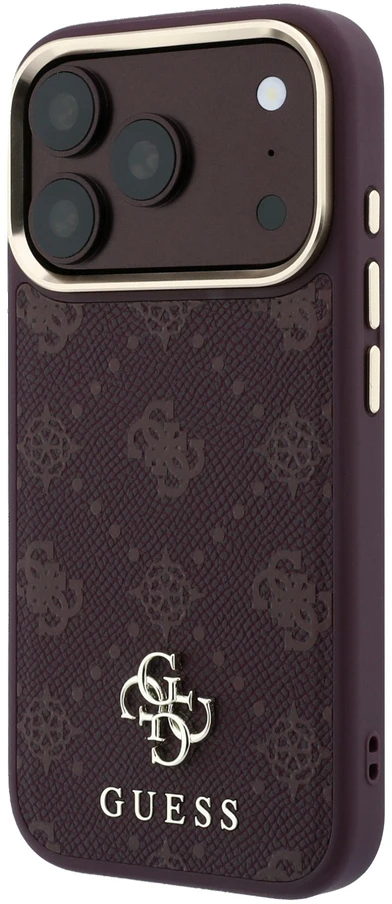 Dėklas Guess Peony 4G Small Logo MagSafe Case, skirtas iPhone 17 Pro / 18 Pro – Burgundy