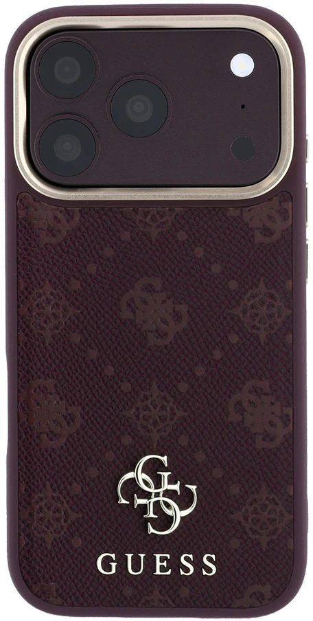 Dėklas Guess Peony 4G Small Logo MagSafe Case, skirtas iPhone 17 Pro / 18 Pro – Burgundy