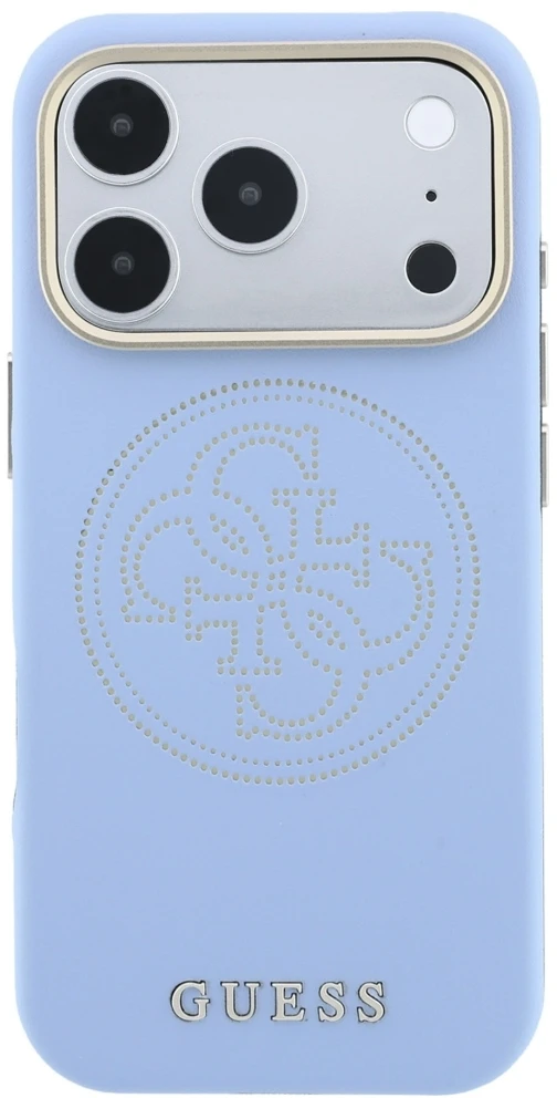 Dėklas Guess Perforated 4G Gold Logo Magsafe Case for iPhone 18 Pro Max / 17 Pro Max - Light Mėlyna