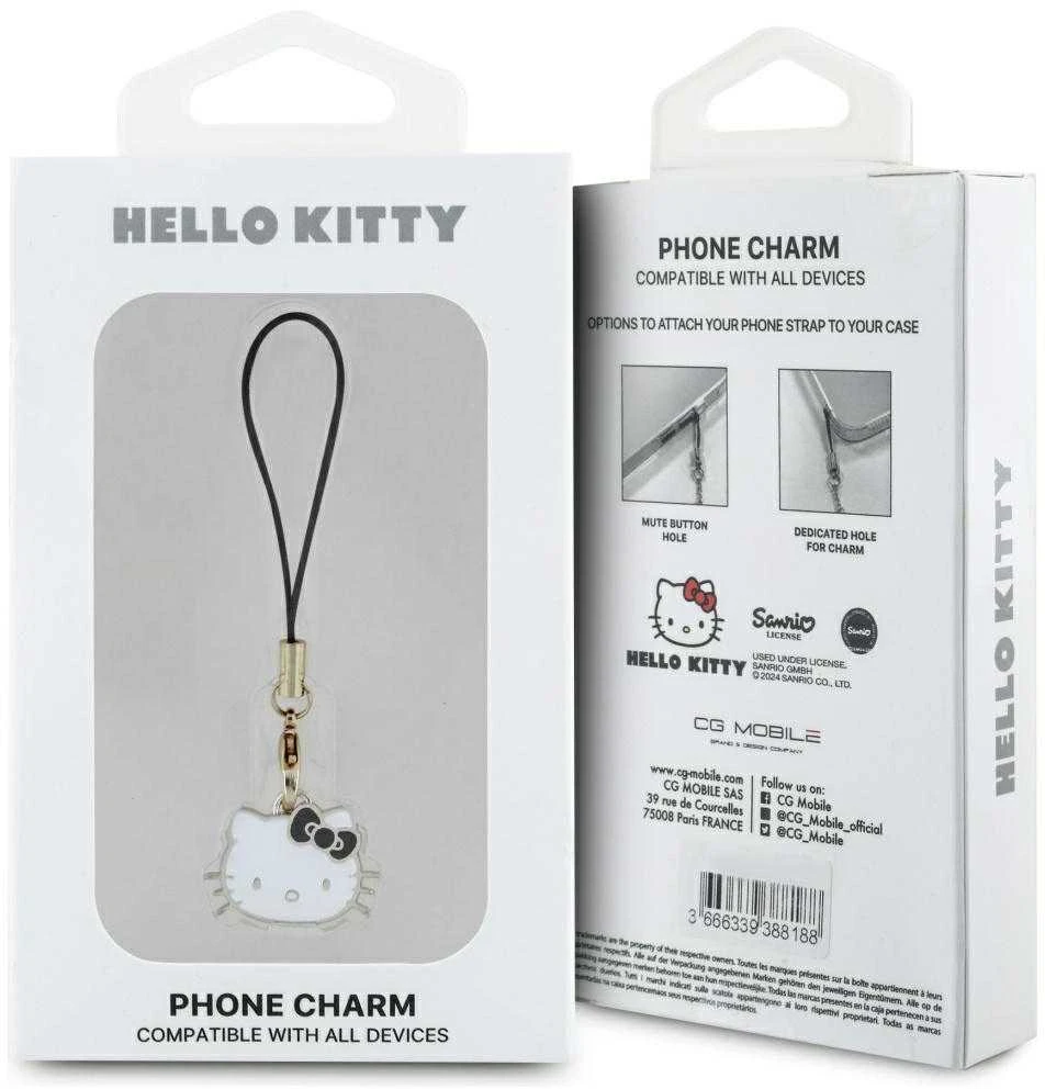 Hello Kitty HKCPMKHK virvelė telefonui juodos spalvos Charm Kitty Head