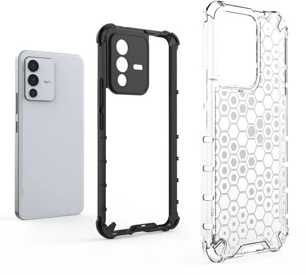 Hurtel Honeycomb dėklas skirtas Vivo V23 5G, juodas