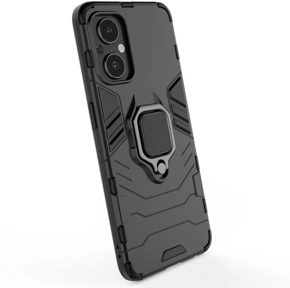 Hurtel Ring Armor hibridinis dėklas + magnetinis laikiklis skirtas OnePlus Nord N20 5G, juodas