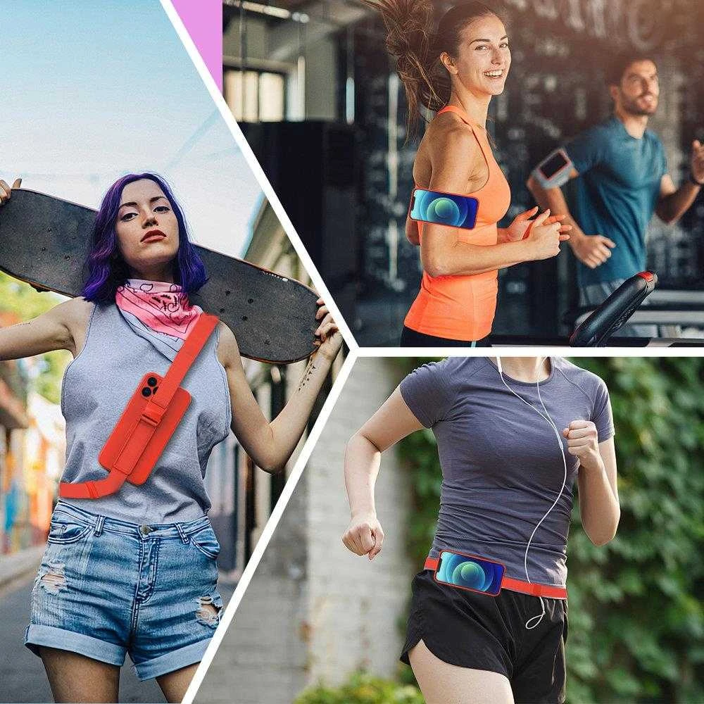 Hurtel Rope dėklas su dirželiu skirtas iPhone 13 mini, tamsiai mėlynas (Navy Mėlyna)
