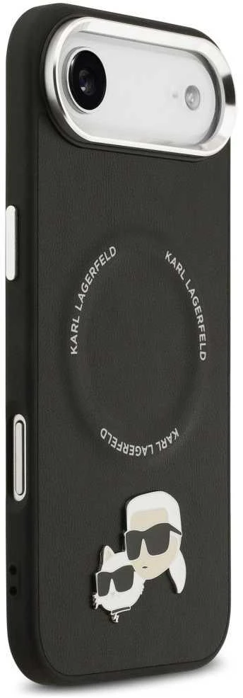 Karl Lagerfeld Karl & Choupette Pins MagSafe dėklas skirtas Apple iPhone Air Juodas