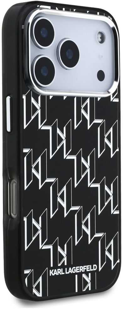 Karl Lagerfeld IML KL Monogram MagSafe dėklas skirtas Apple iPhone 17 Pro Max juodos spalvos