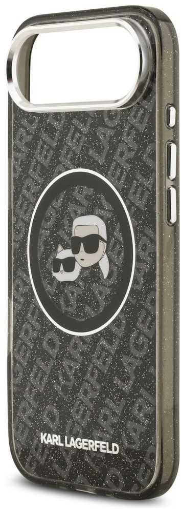 Dėklas Karl Lagerfeld case for IPHONE 17 Air compatible with MagSafe KLHMP17MHMKBKCHOK (IML Glitter K&C Heads Logo) juodas