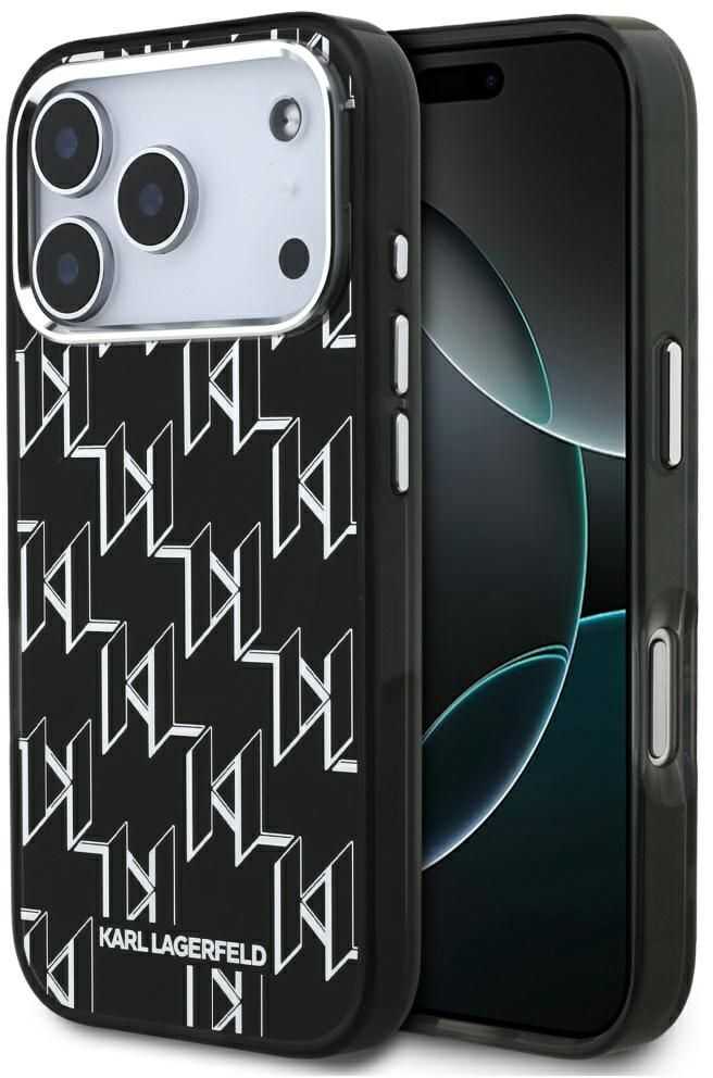 Karl Lagerfeld IML KL Monogram MagSafe dėklas skirtas Apple iPhone 17 Pro Max juodos spalvos