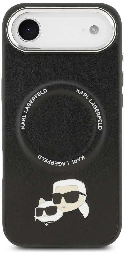 Karl Lagerfeld Karl & Choupette Pins MagSafe dėklas skirtas Apple iPhone Air Juodas