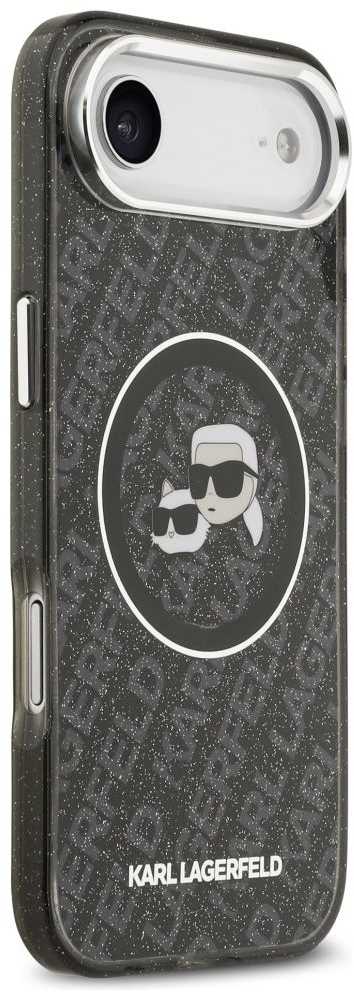 Dėklas Karl Lagerfeld case for IPHONE 17 Air compatible with MagSafe KLHMP17MHMKBKCHOK (IML Glitter K&C Heads Logo) juodas