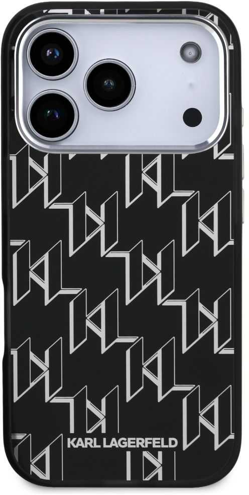 Karl Lagerfeld IML KL Monogram MagSafe dėklas skirtas Apple iPhone 17 Pro Max juodos spalvos