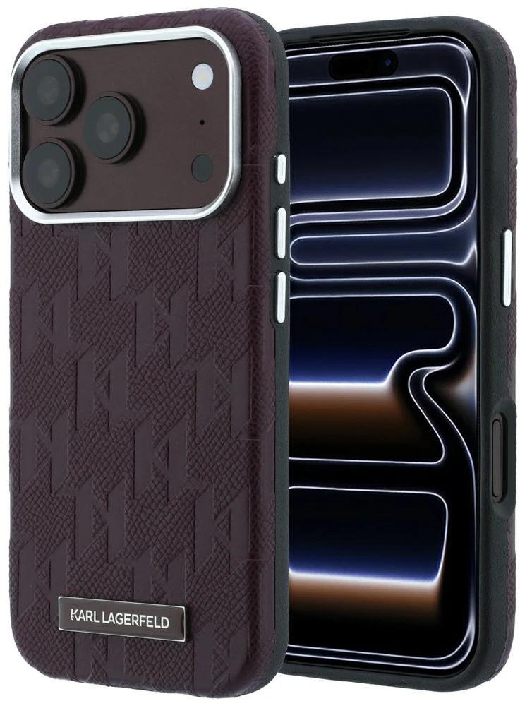 Dėklas Karl Lagerfeld case for IPHONE 18 Pro Max/17 Pro Max compatible with MagSafe (Mono Resin Logo) burgundy