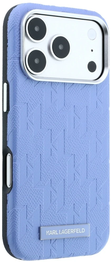 Dėklas Karl Lagerfeld Grained Mono Resin Logo MagSafe Case for iPhone 17 Pro Max / 18 Pro Max - Light Mėlyna