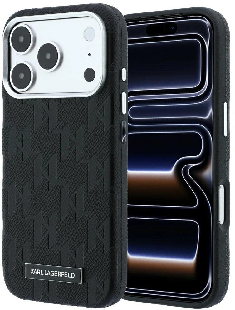 Dėklas Karl Lagerfeld case for IPHONE 18 Pro Max/17 Pro Max compatible with MagSafe (Mono Resin Logo) juodas