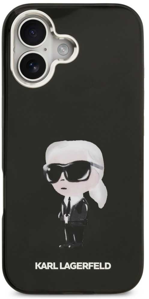 Karl Lagerfeld IML Aquarelle Karl & Logo MagSafe Dėklas skirtas Apple iPhone 17 juodos spalvos