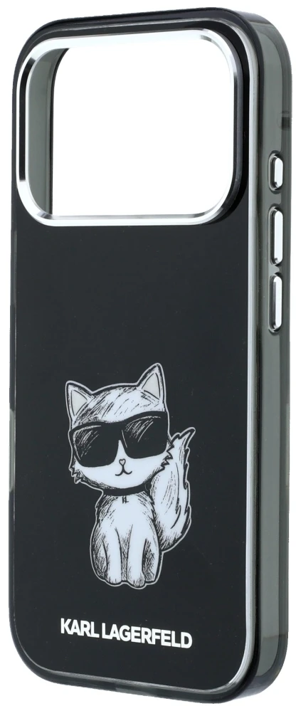Dėklas Karl Lagerfeld IML Choupette Body Sketch Print MagSafe Case for iPhone 17 Pro Max / 18 Pro Max - Juodas