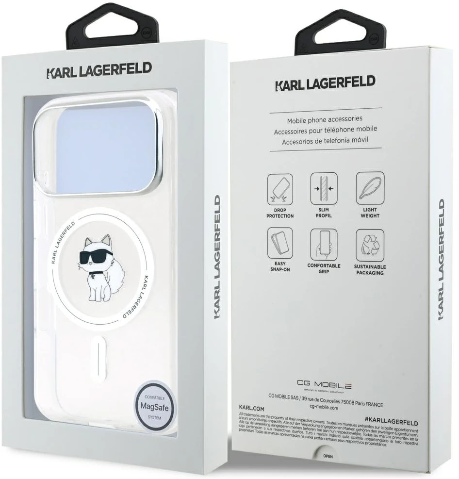 Karl Lagerfeld IML Choupette MagSafe - dėklas skirtas Apple iPhone 17 Pro transparent