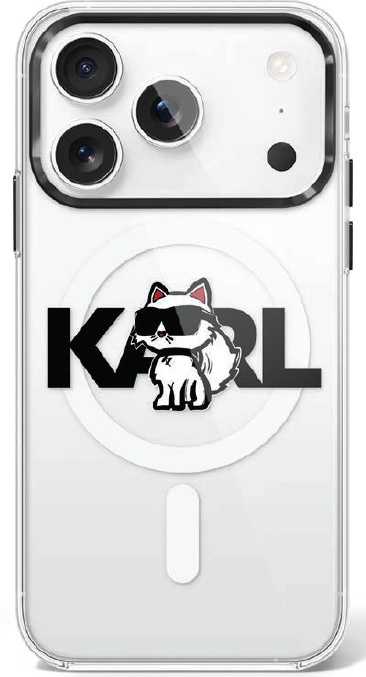 Karl Lagerfeld IML Choupette Sketch Logo MagSafe dėklas skirtas Apple iPhone 17 Pro Clear