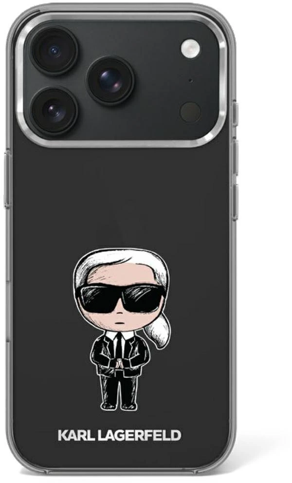 Dėklas Karl Lagerfeld IML Ikonik Sketch Print MagSafe Case for iPhone 17 Pro / 18 Pro - Juodas