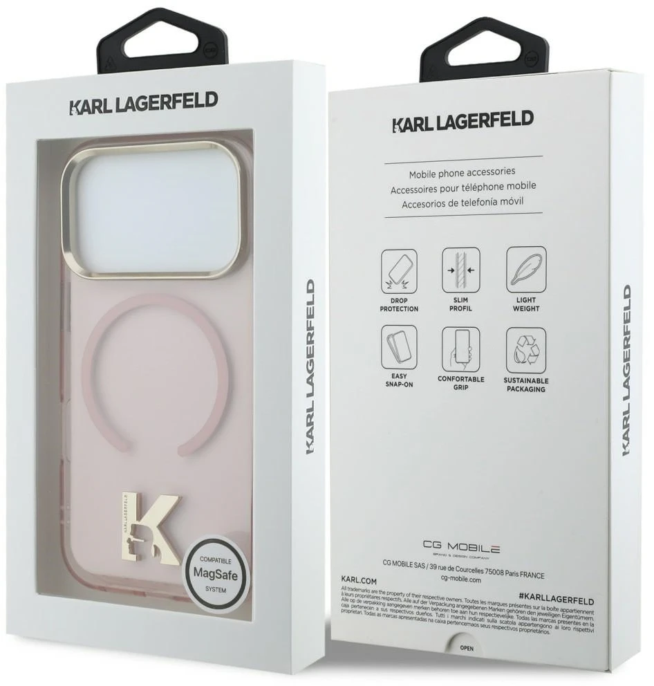 Karl Lagerfeld IML K Head dėklas iPhone 18 Pro Max / 17 Pro Max - Rožinė