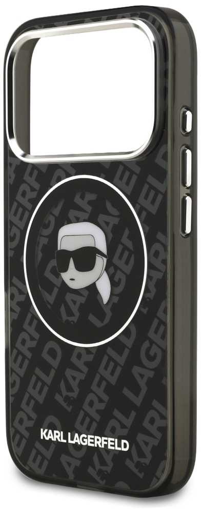 Dėklas Karl Lagerfeld IML Karl Head Logo MagSafe skirtas iPhone 17 Pro juodas