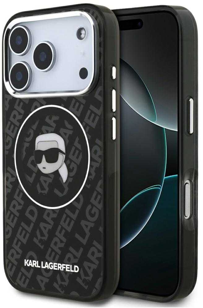 Dėklas Karl Lagerfeld IML Karl Head Logo MagSafe skirtas iPhone 17 Pro juodas