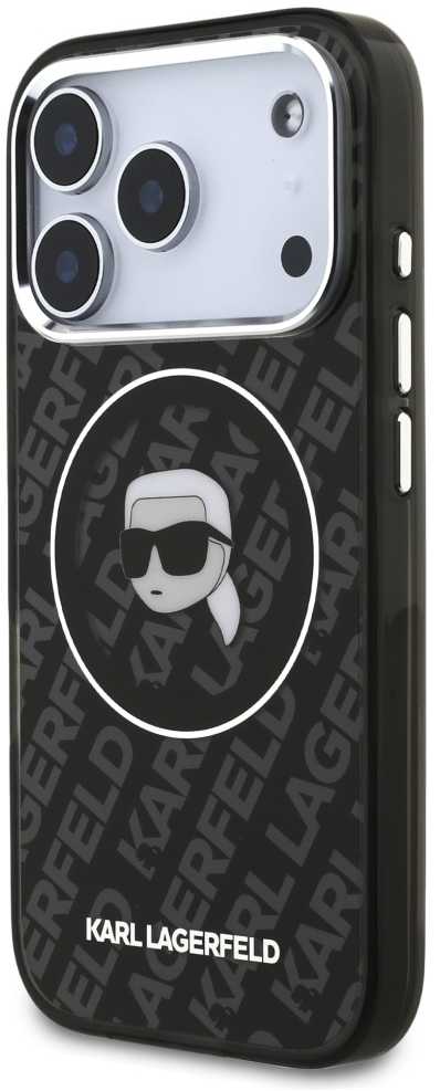Dėklas Karl Lagerfeld IML Karl Head Logo MagSafe skirtas iPhone 17 Pro juodas