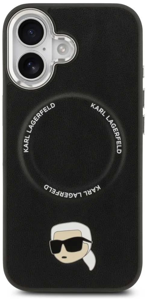 Karl Lagerfeld Karl Pin MagSafe dėklas skirtas Apple iPhone 17 juodos spalvos