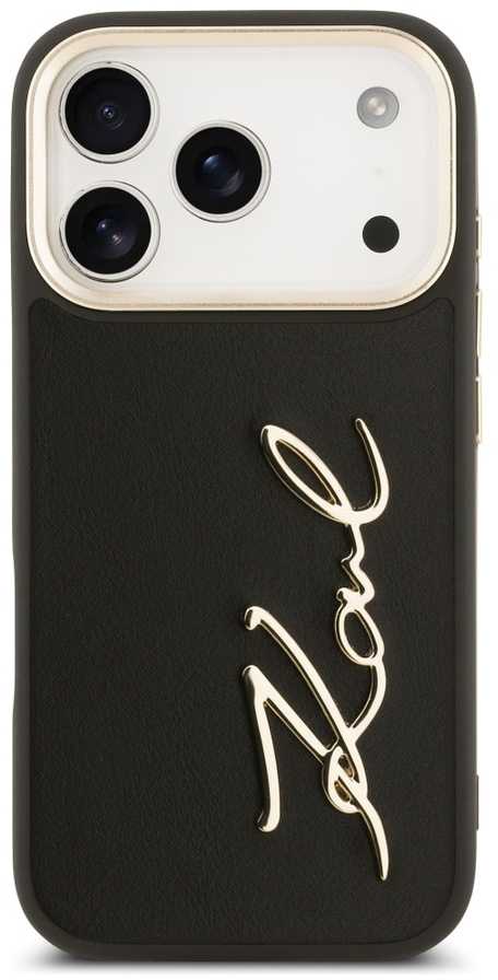 Karl Lagerfeld Karl Script Logo dėklas skirtas Apple iPhone 17 Pro juodos spalvos