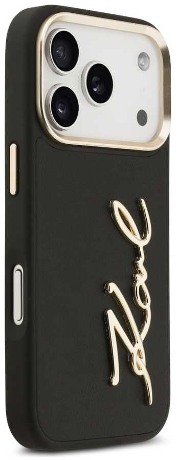 Karl Lagerfeld Karl Script Logo dėklas skirtas Apple iPhone 17 Pro juodos spalvos