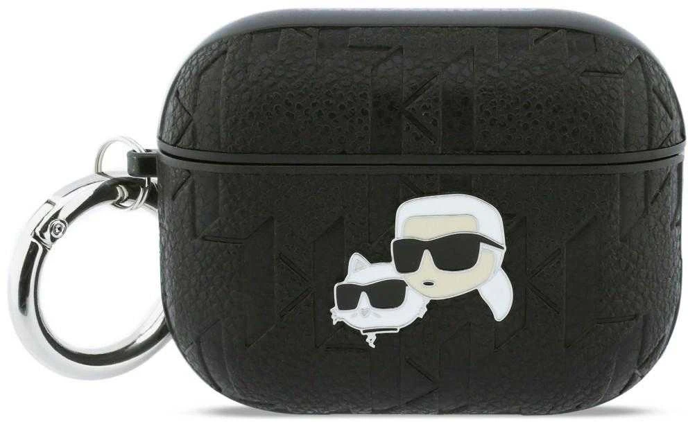 Dėklas Karl Lagerfeld Monogram Karl & Choupette Head Case for AirPods Pro 3 - Juodas