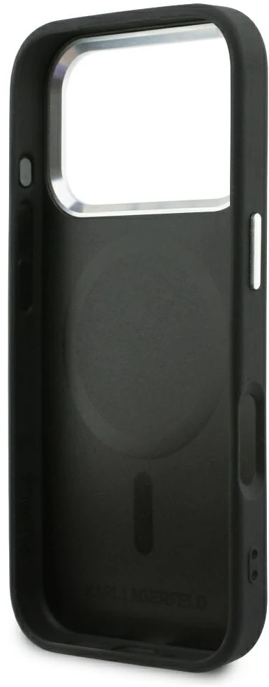 Karl Lagerfeld Point Choupette Sketch MagSafe dėklas, skirtas iPhone 18 Pro / 17 Pro, juodas