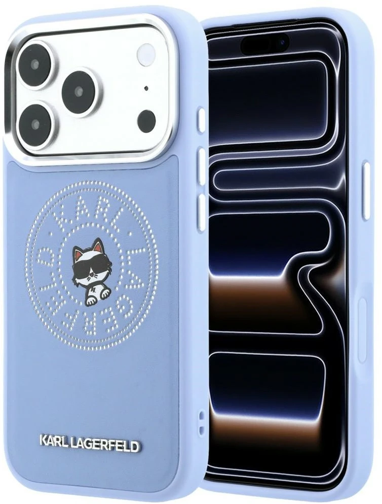Karl Lagerfeld Point & Choupette Sketch MagSafe dėklas iPhone 18 Pro / 17 Pro - Mėlyna