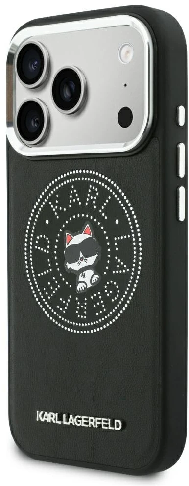 Karl Lagerfeld Point & Choupette Sketch MagSafe dėklas iPhone 18 Pro Max / 17 Pro Max - Juodas