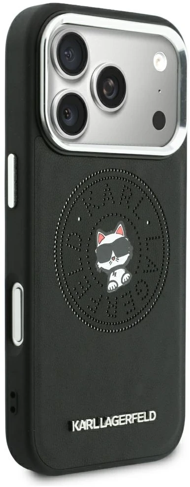 Karl Lagerfeld Point Choupette Sketch MagSafe dėklas, skirtas iPhone 18 Pro / 17 Pro, juodas
