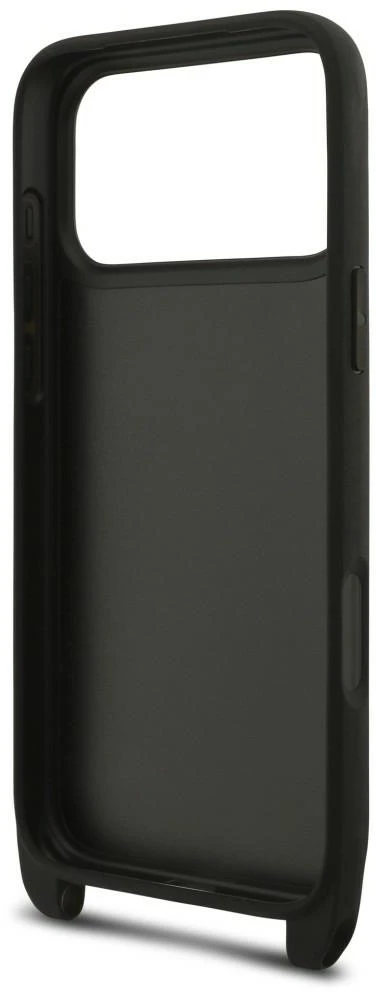 Karl Lagerfeld Saffiano Crossbody dirželis Karl and Choupette dėklas iPhone 18 Pro Max juodas
