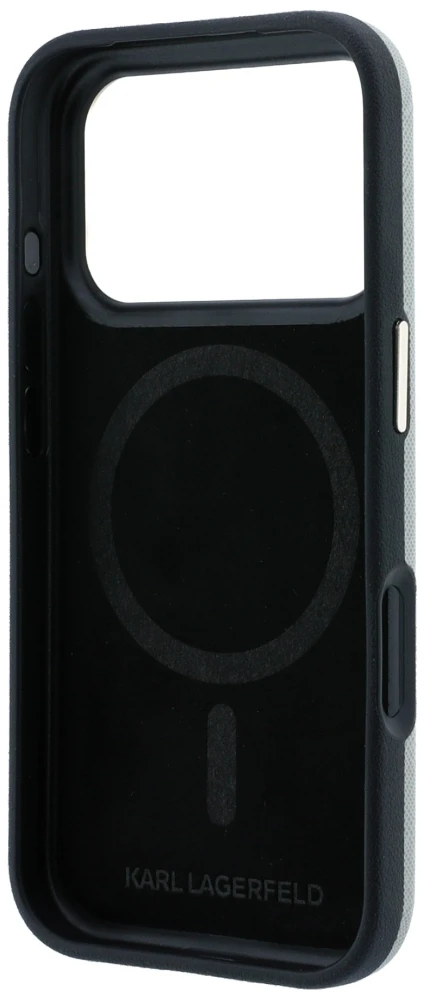 Dėklas Karl Lagerfeld Saffiano Small Script Metal Logo MagSafe Case for iPhone 18 Pro / 17 Pro - rusvai gelsvas