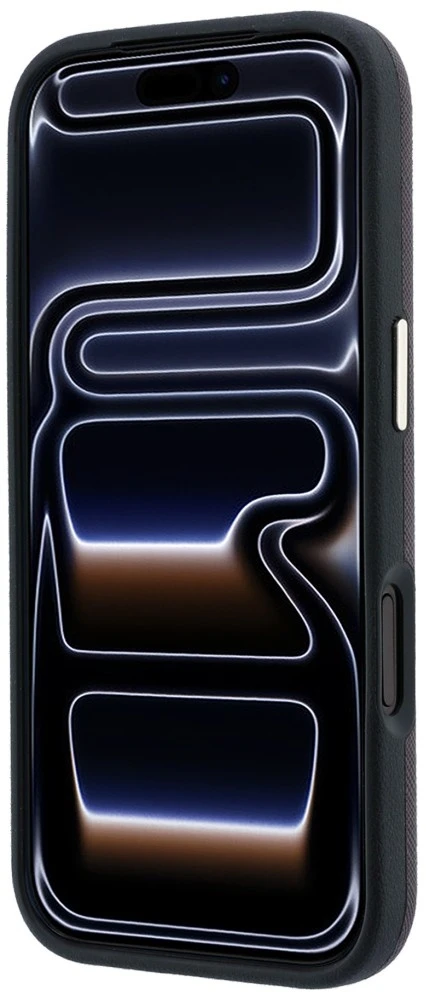 Karl Lagerfeld Saffiano Small Script Metal Logo MagSafe dėklas, skirtas iPhone 17 Pro / 18 Pro - bordo