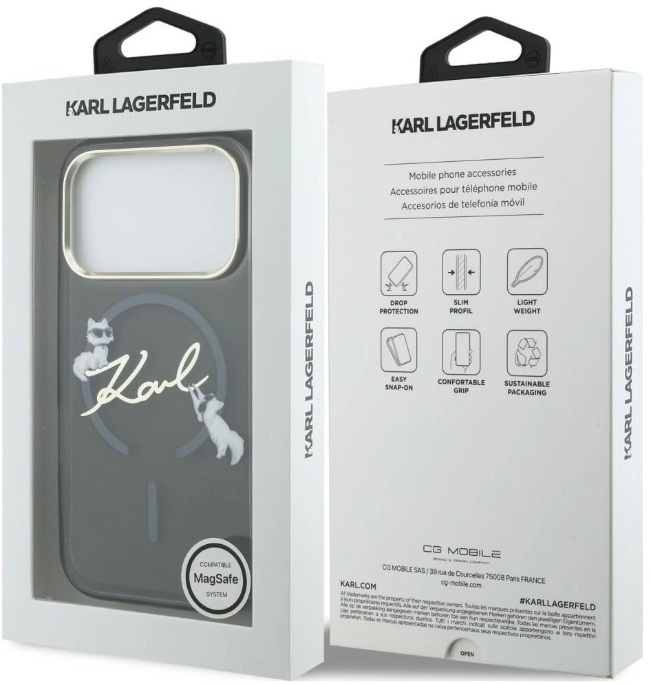 Dėklas Karl Lagerfeld Script Logo MagSafe Case for iPhone 18 Pro Max / 17 Pro Max - Juodas