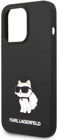 Dėklas Karl Lagerfeld Silicone Ikonik Choupette Case for iPhone 14 Pro - Juodas